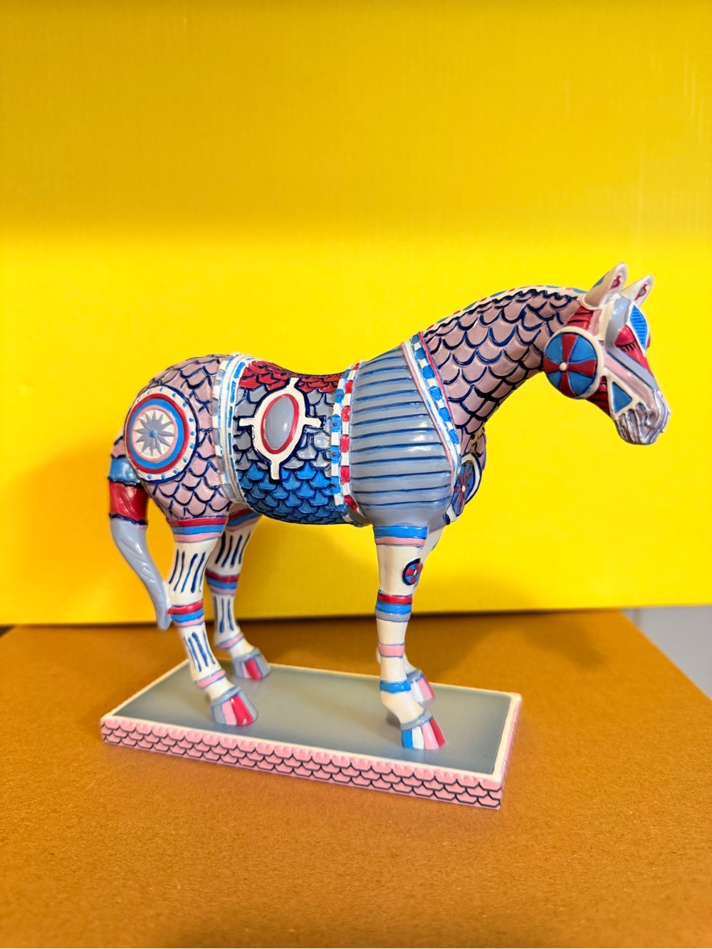 Hand-Painted Multicolor Decorative Horse Sculpture - Unbranded